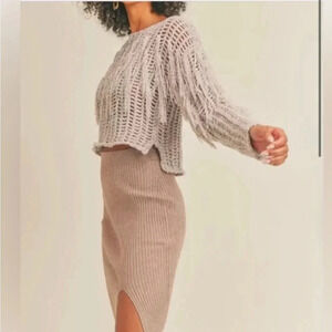 Sage The Label brandy fringed sweater small